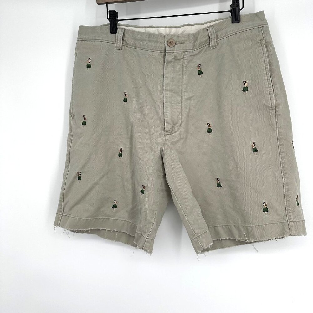 J.crew Men's Khaki Destroyed Shorts‎ Hulu Girl Size 36W
